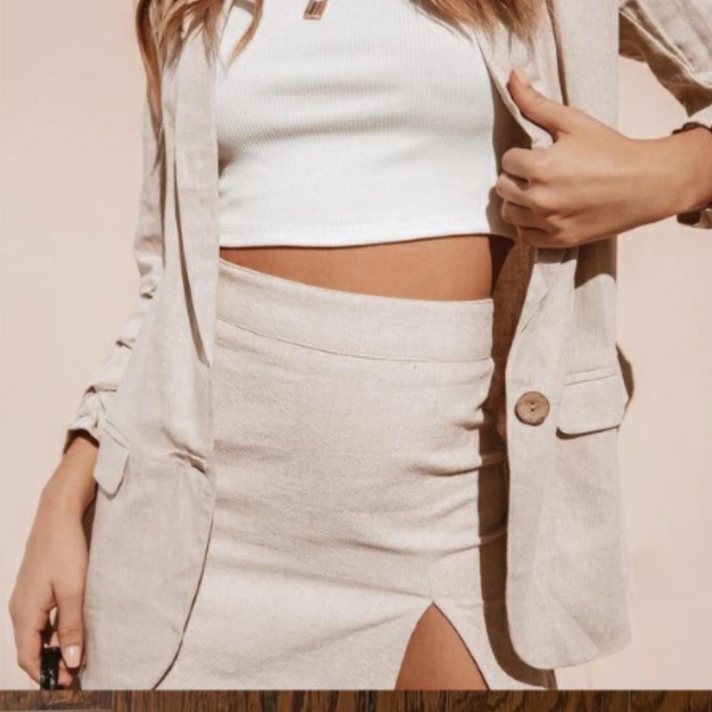 Princess Polly Oatmeal skirt